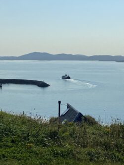 Ferry leaving for Barra on the Hebridean Way